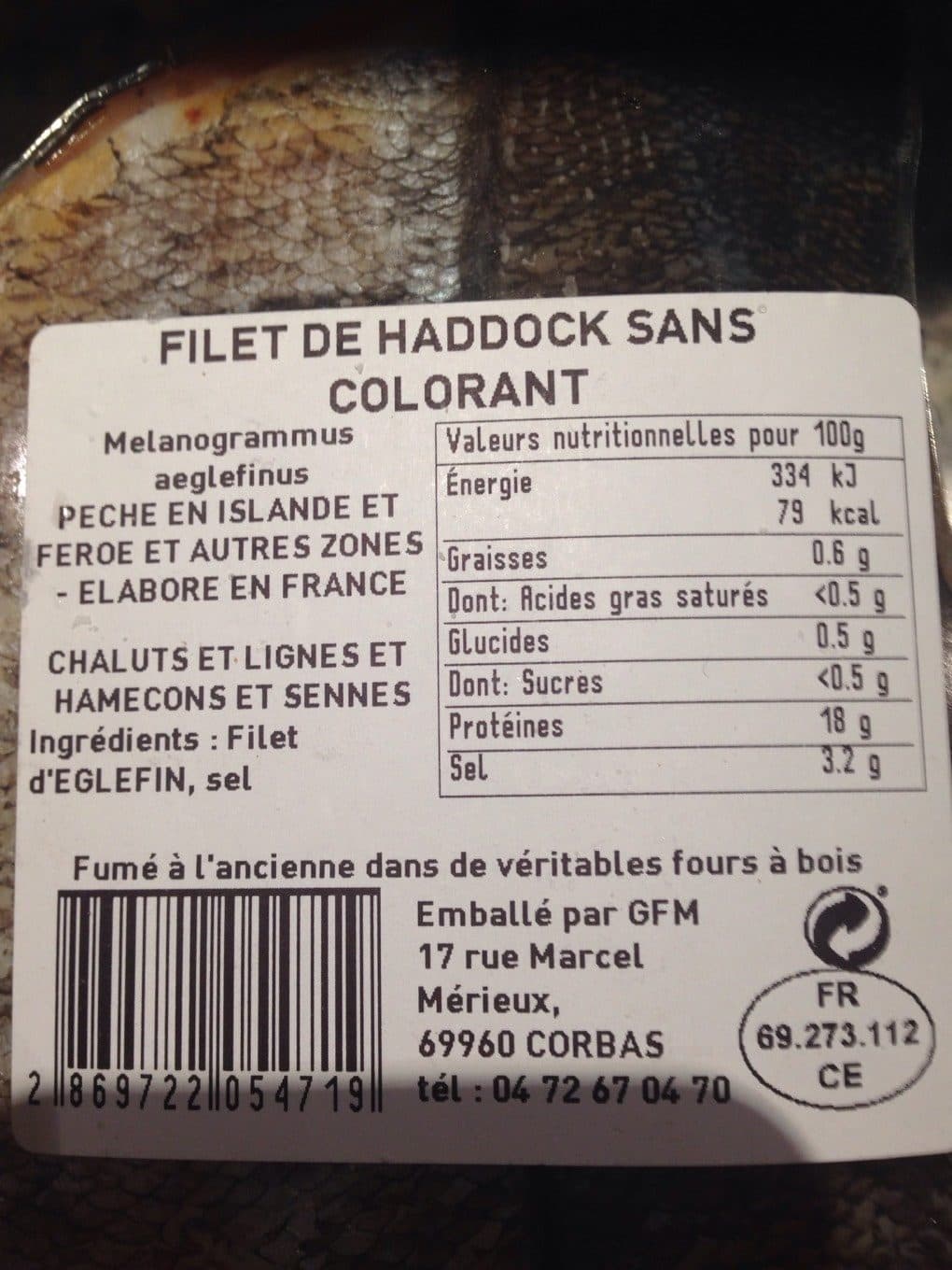 Le Grand Frais Filet haddock sans colorant packshot