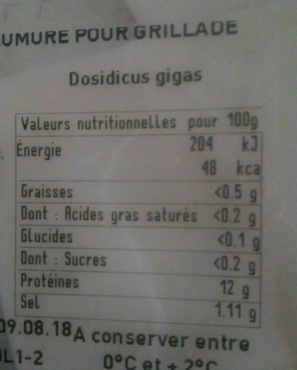 Open Food Facts Encornet geant saumure pour griade packshot