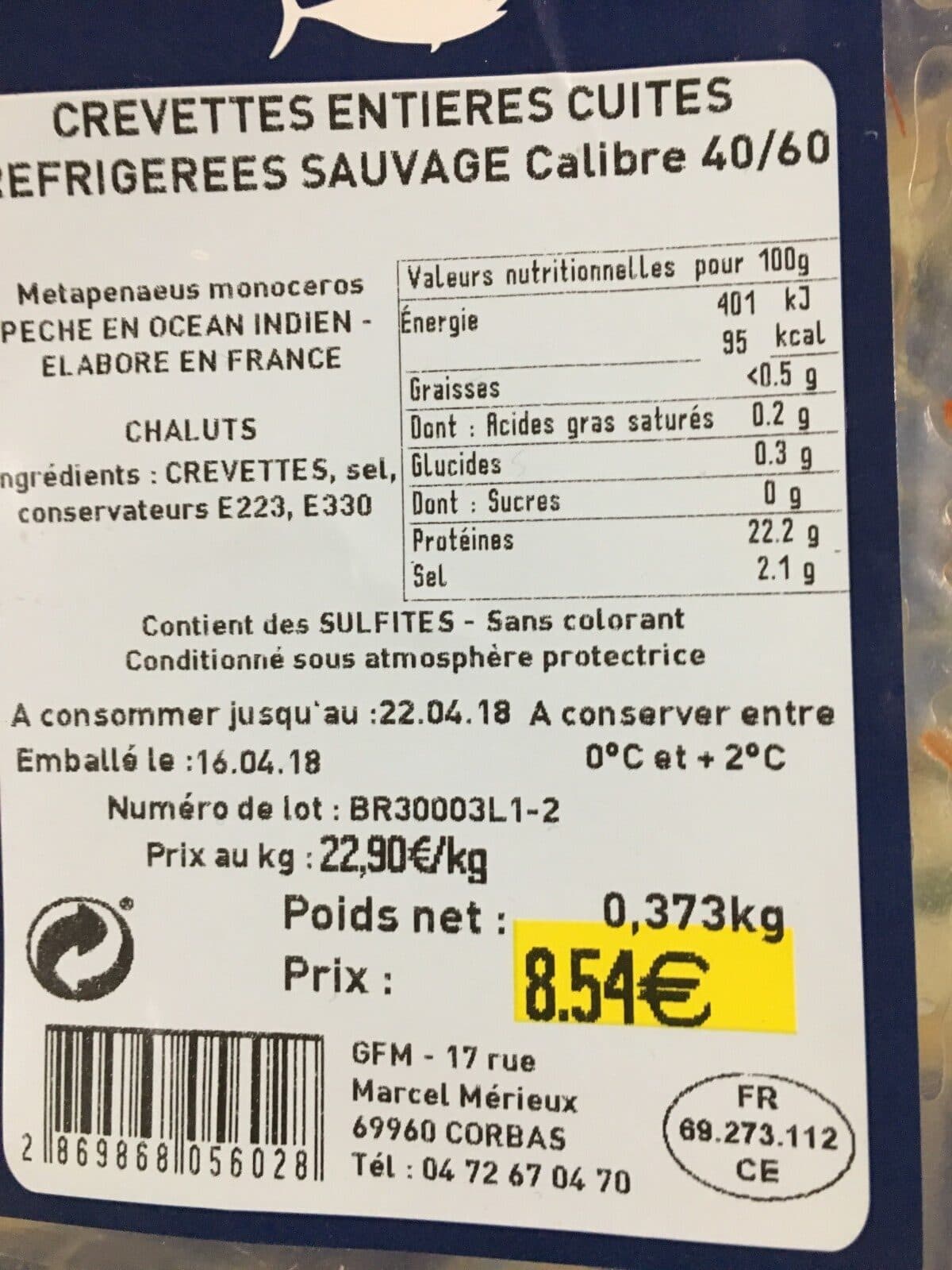Open Food Facts Crevettes sauvages packshot