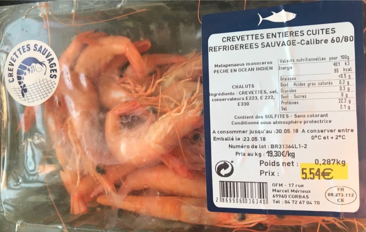 Open Food Facts Crevettes entieres cuites packshot