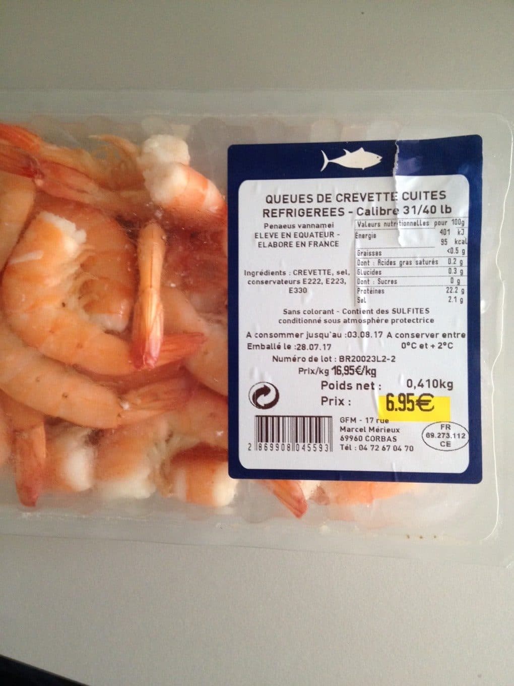 GFM Queues de crevettes cuites packshot