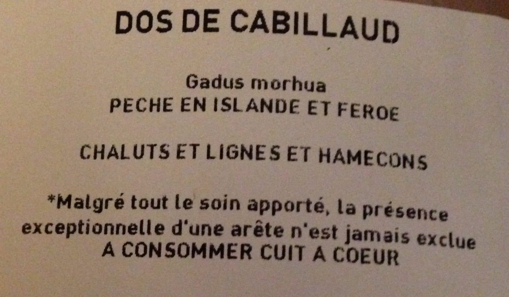 Grand Frais Dos de cabillaud packshot