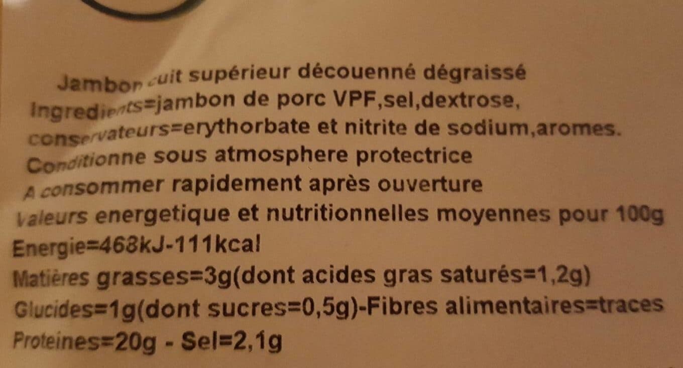 U Jambon supérieur sans couronne 6 tranches fines packshot