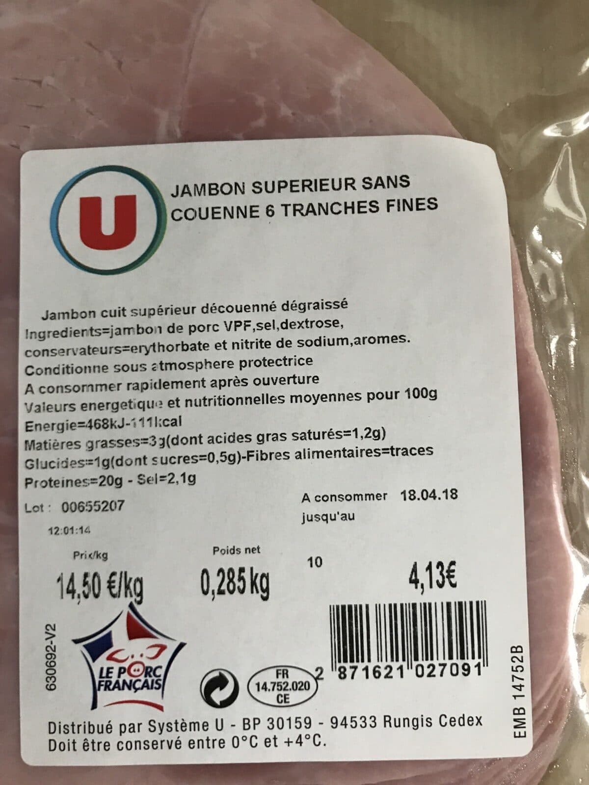 Open Food Facts Jambon packshot