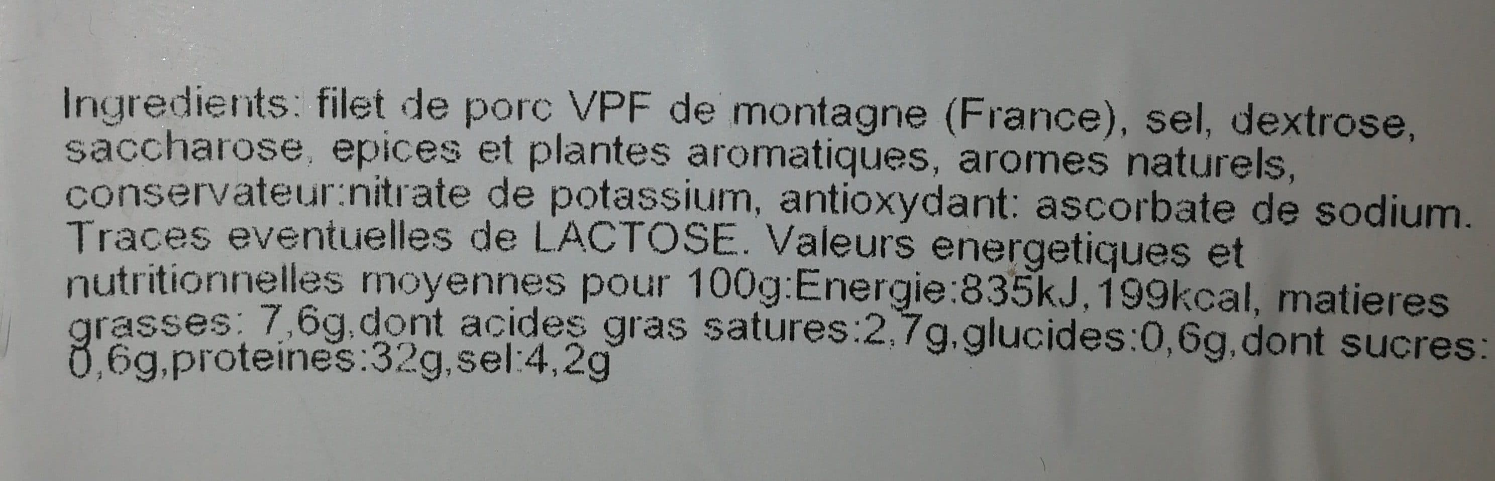 U Saveurs Chiffonnade de viande sechée VPF de montagne packshot