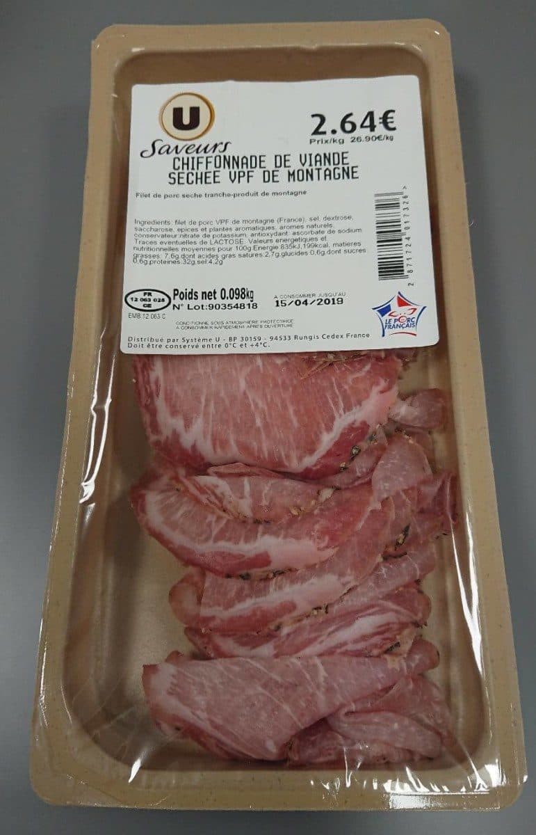 Open Food Facts Chiffonnade de viande séchée VPF de montagne packshot