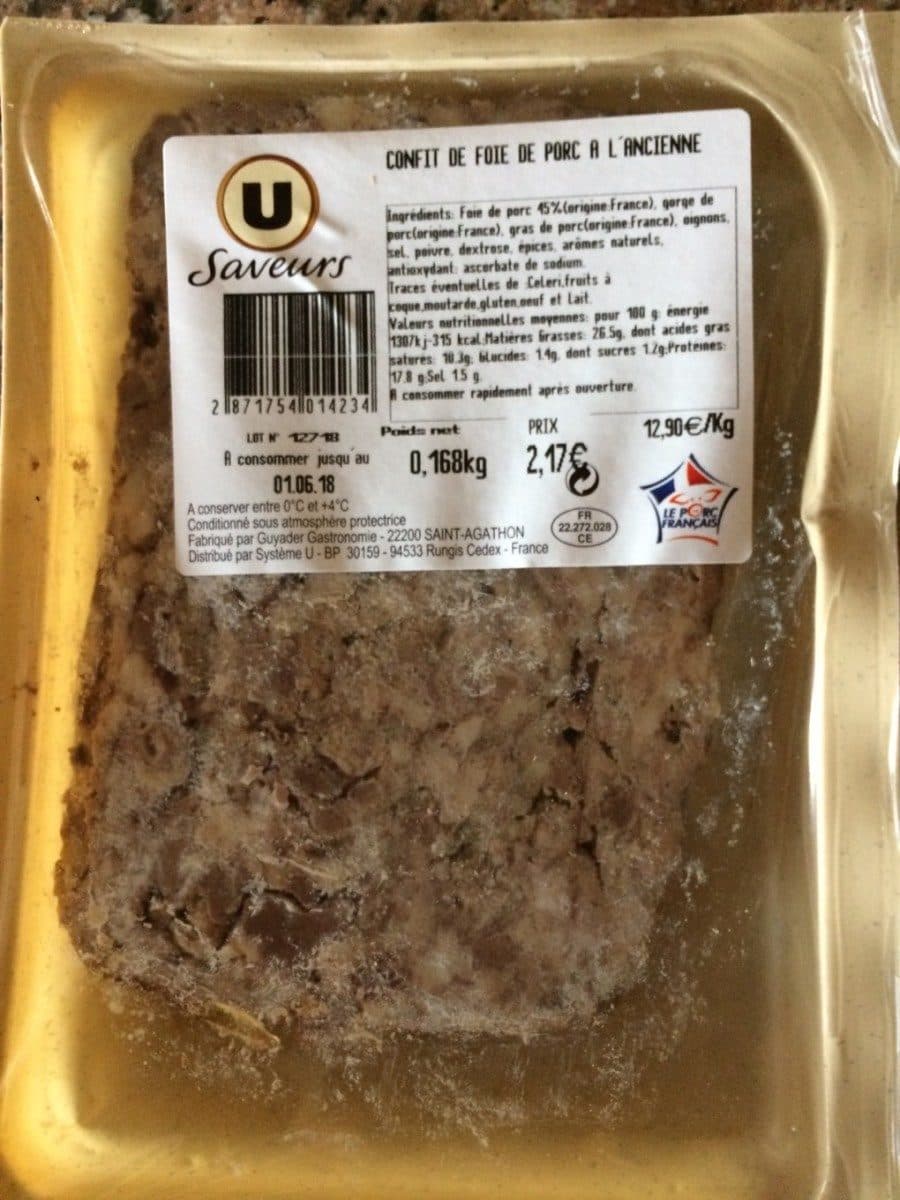 U Saveurs Confit de foie de porc a l ancienne packshot