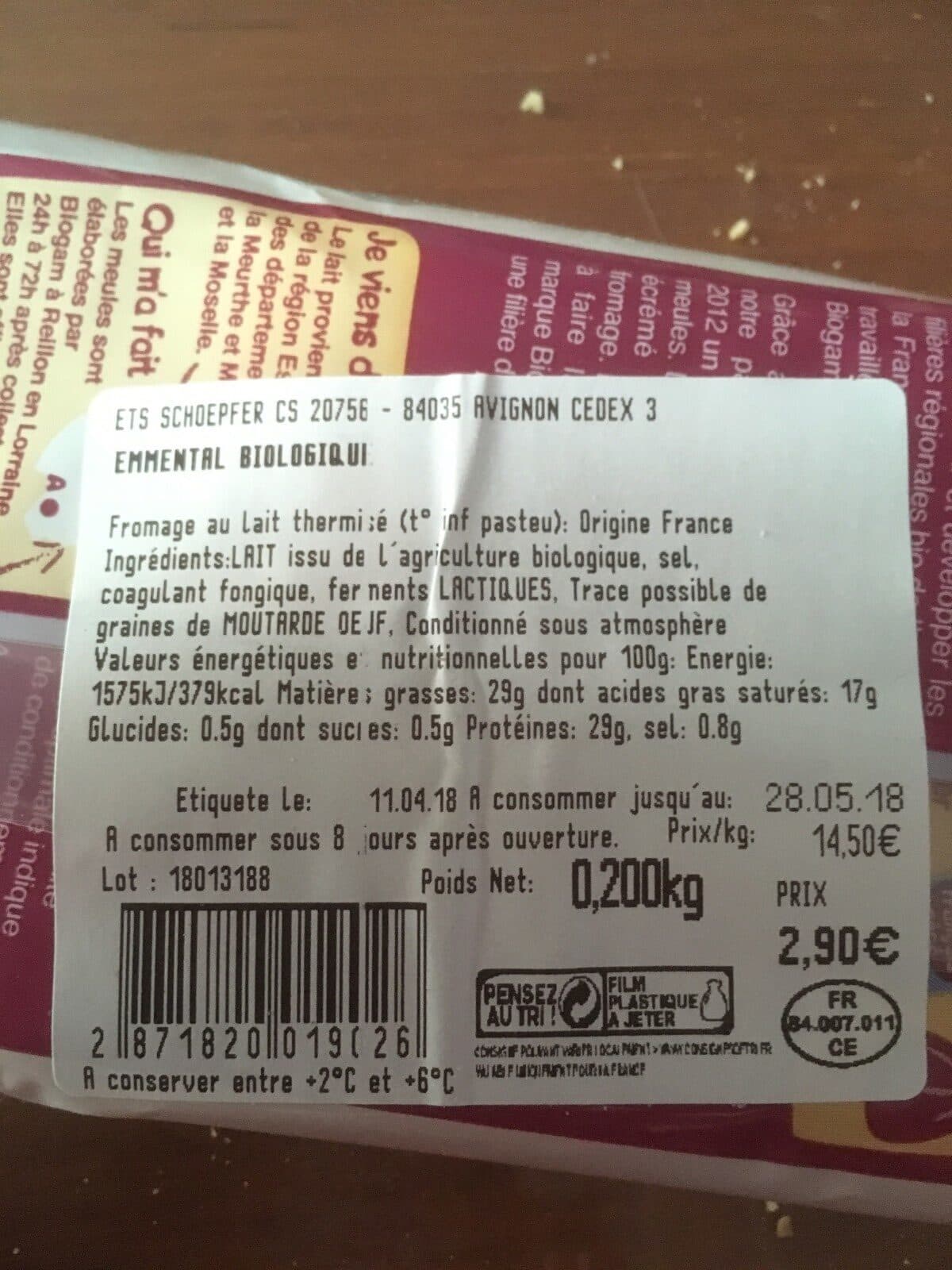 Open Food Facts Emmental francais packshot