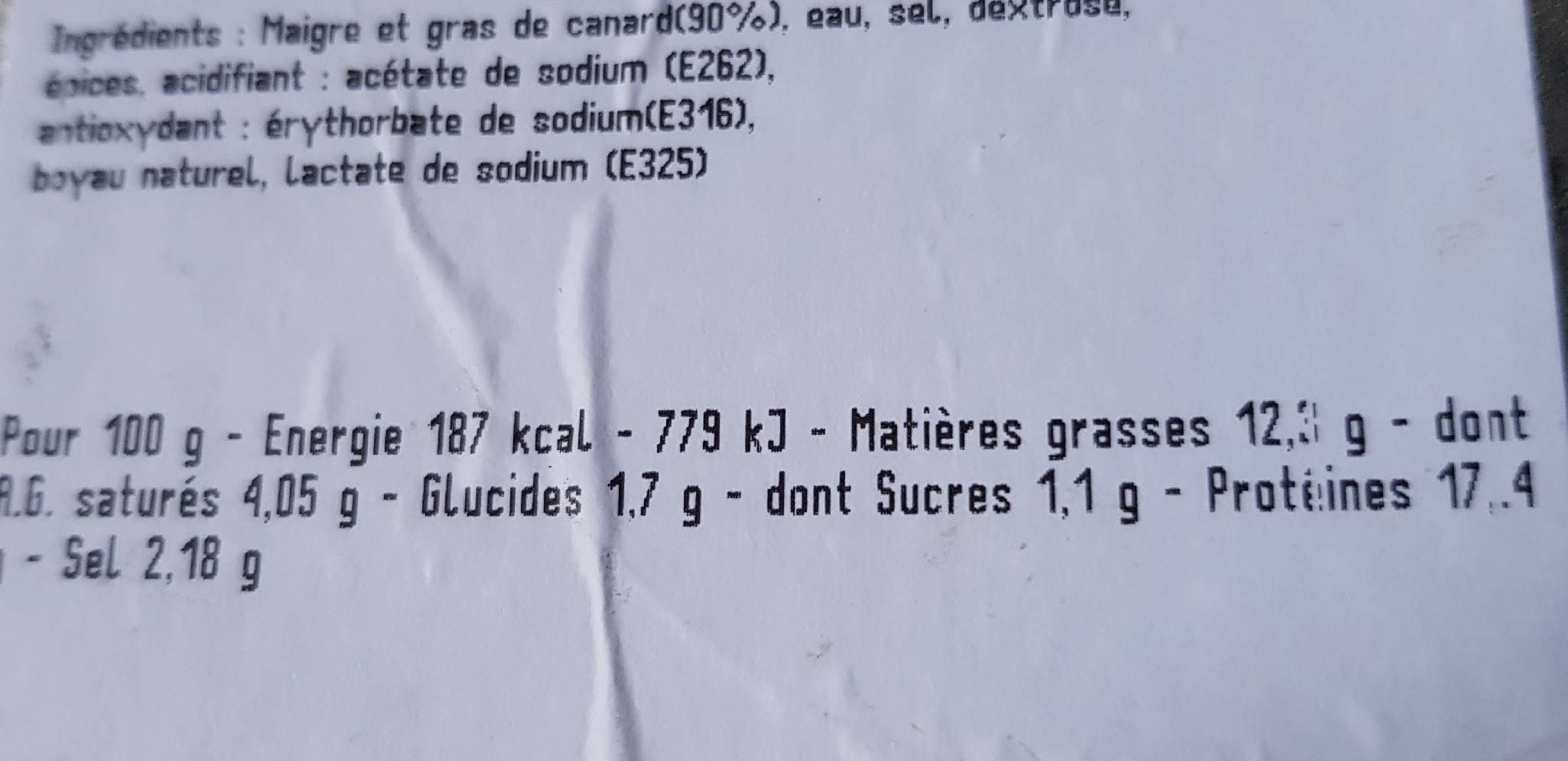 Open Food Facts Saucisses pur canard packshot
