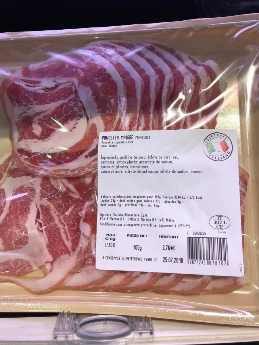 Open Food Facts Pancetta maigre packshot