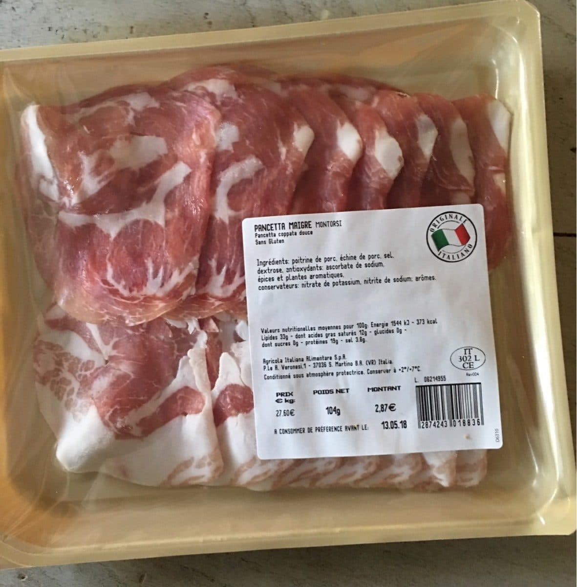 Open Food Facts Pancetta maigre packshot