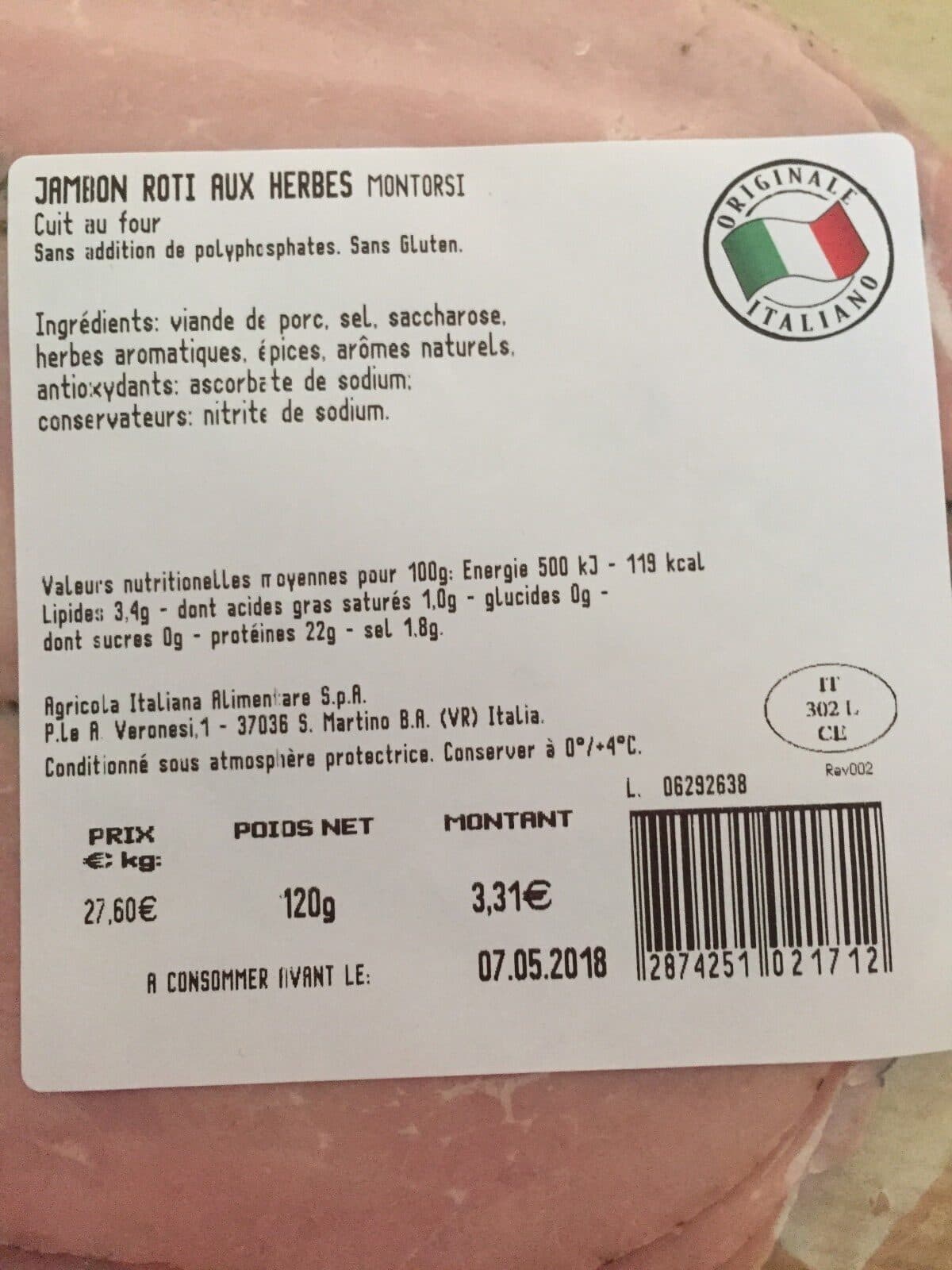 Open Food Facts Jambon aux herbes packshot