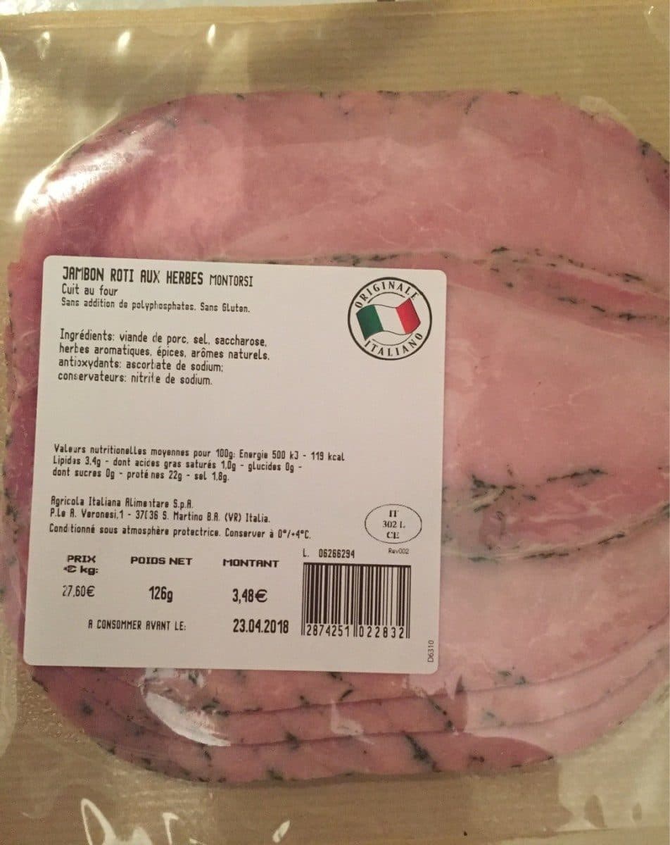 Open Food Facts Jambon roti aux herbes packshot