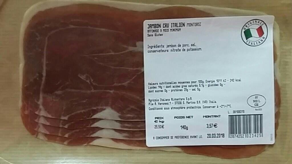Open Food Facts Jambon cru Italien packshot