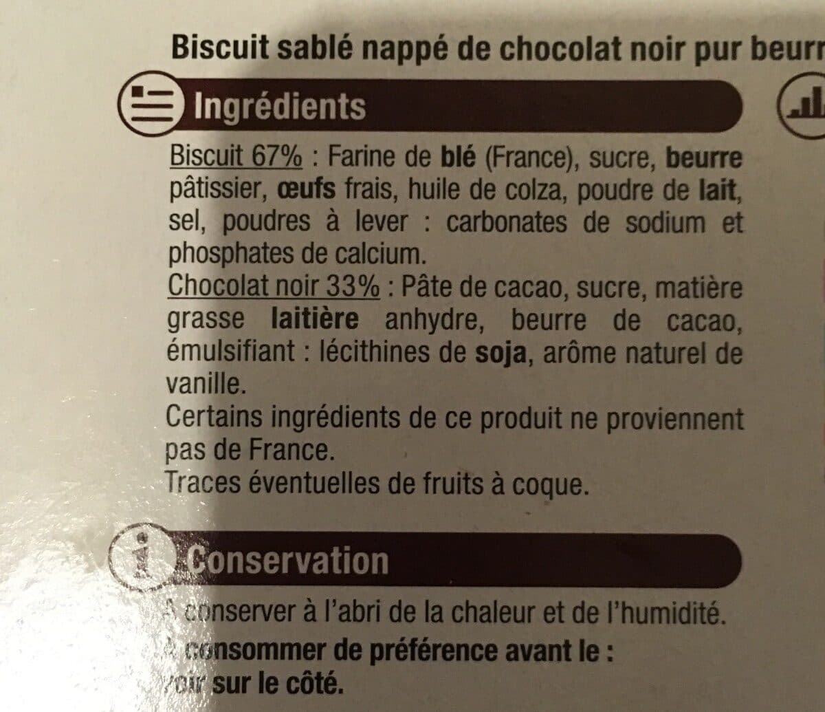 Open Food Facts Tartelettes chocolat noir packshot