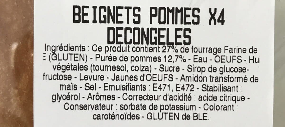 Open Food Facts Beignets pommes x4 decongeles packshot
