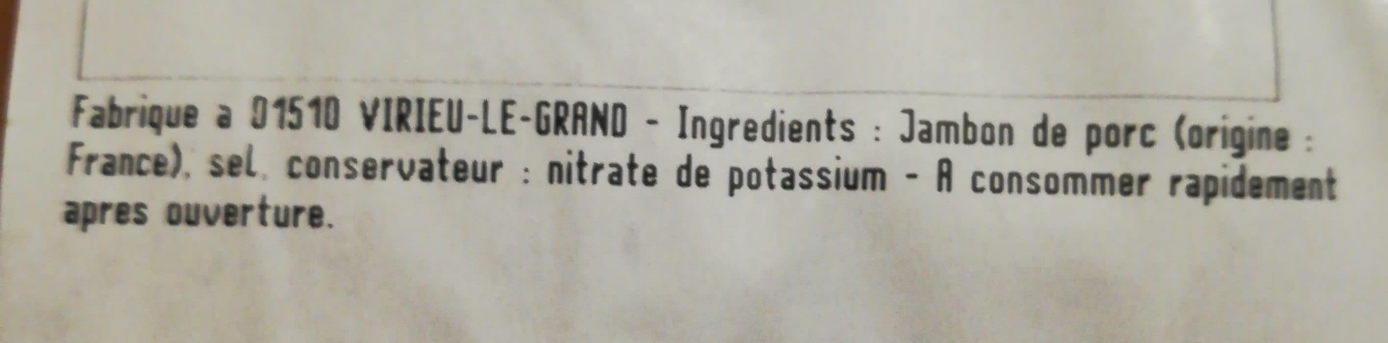 Open Food Facts Jambon Savoie 9 mois packshot