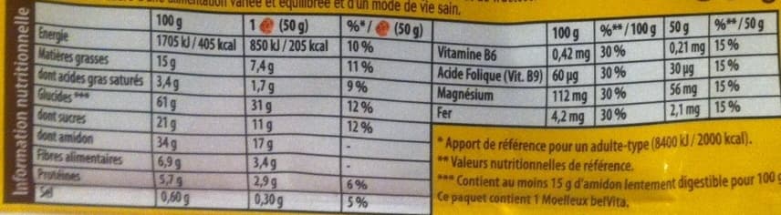 BelVita Belvita Le Moelleux pépites de chocolat & 5 céréales complètes packshot