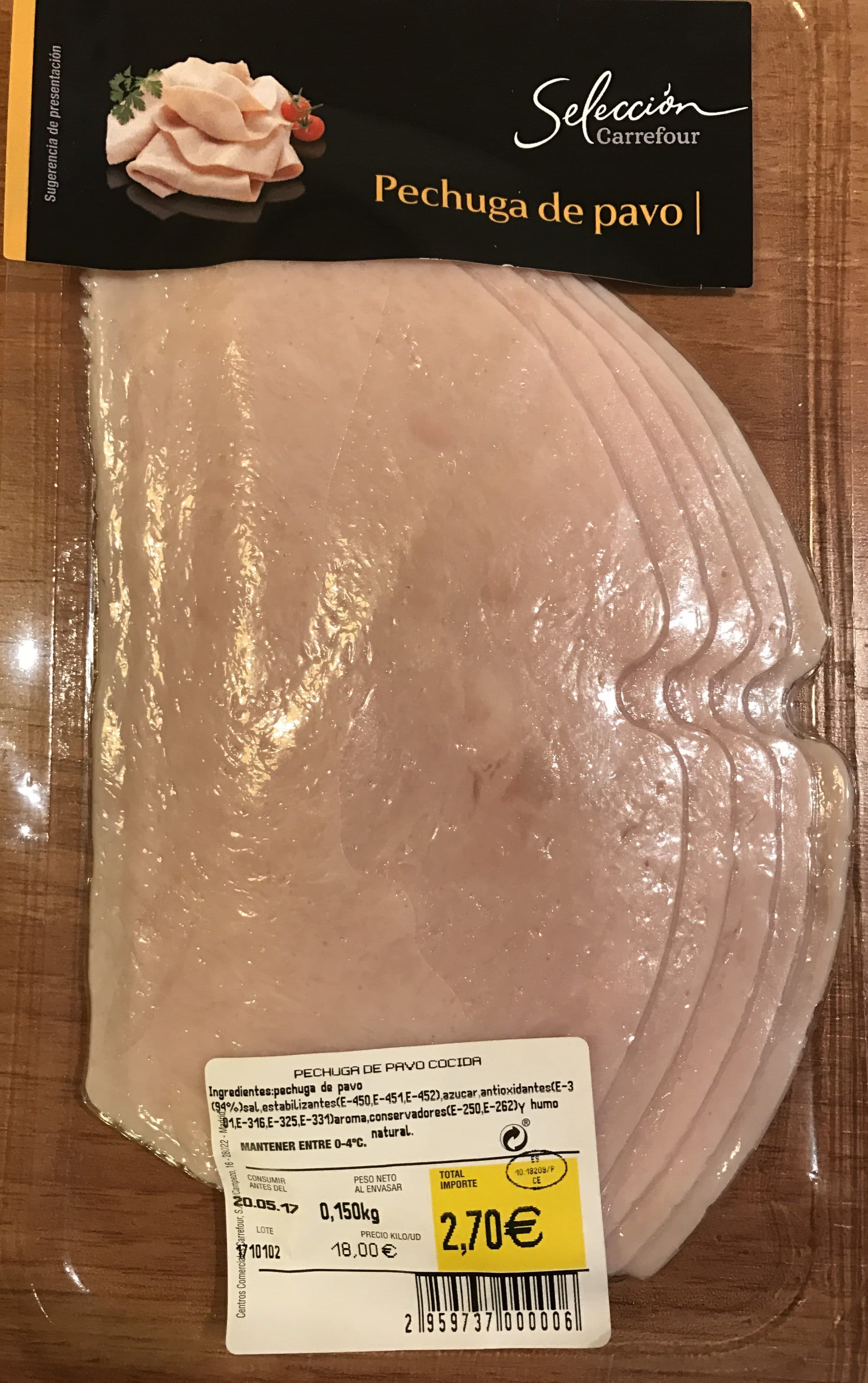 Carrefour Pechuga de pavo selección packshot