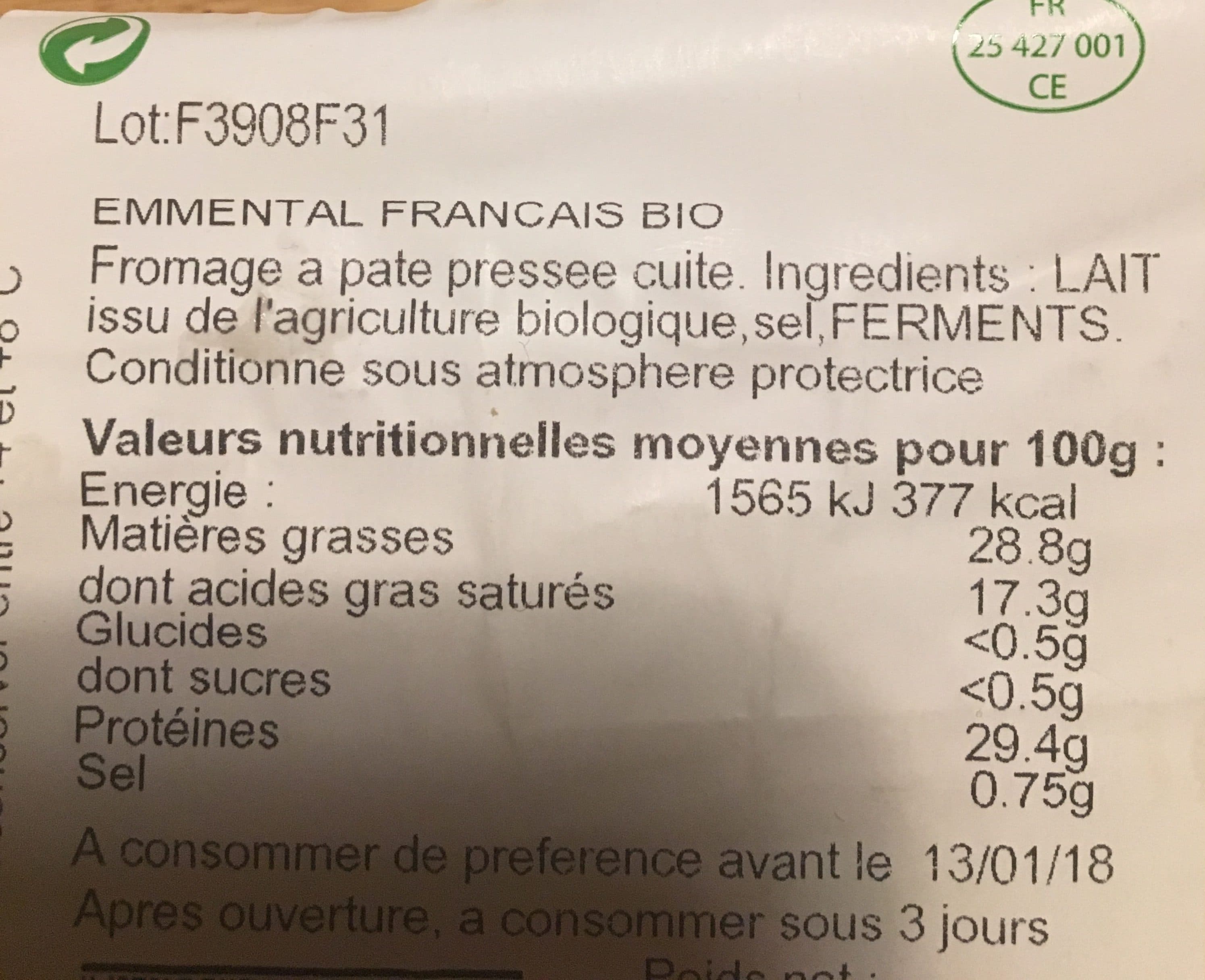 La Vie Claire Emmental packshot
