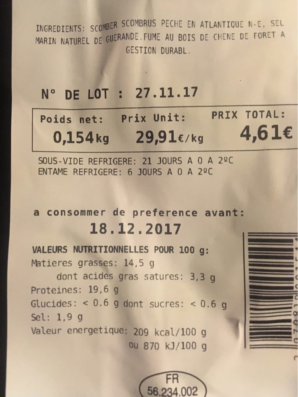 Côté Sauvage Maquereau fume packshot