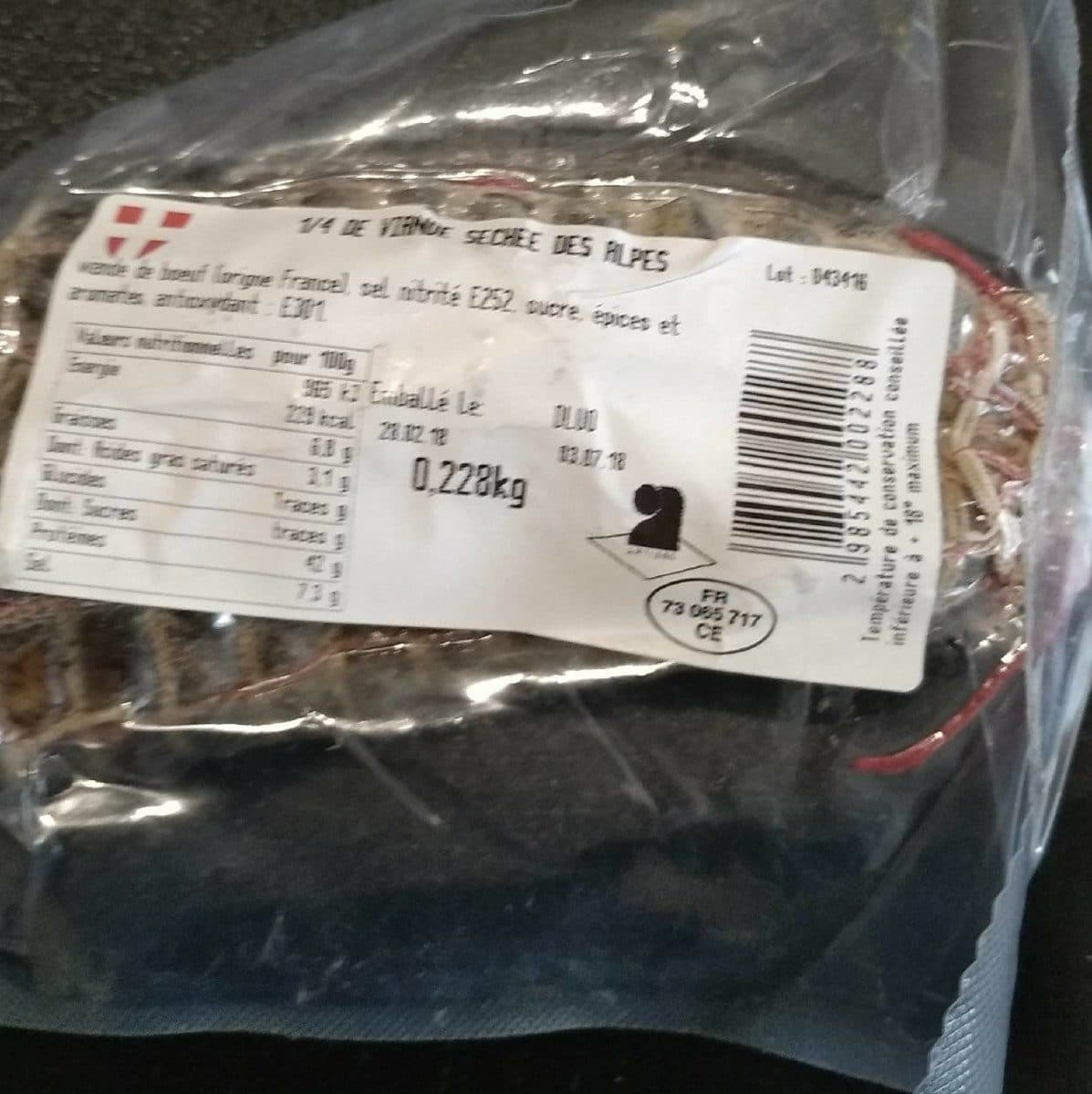 Open Food Facts Viande séchée des Alpes packshot