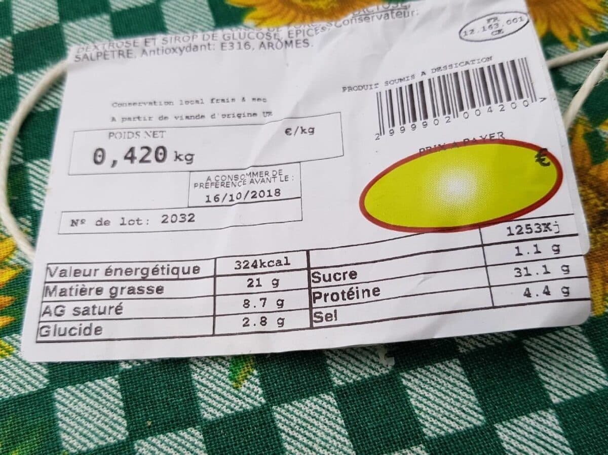 Open Food Facts Saucisson sec pur porc packshot