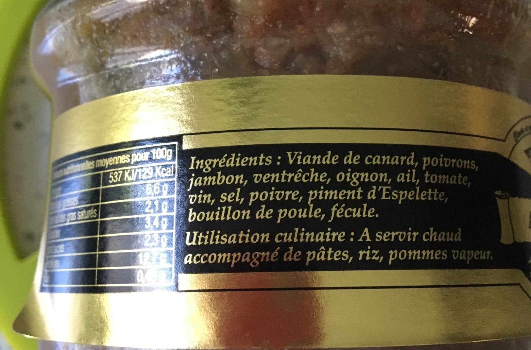 Open Food Facts Axoa de canard packshot