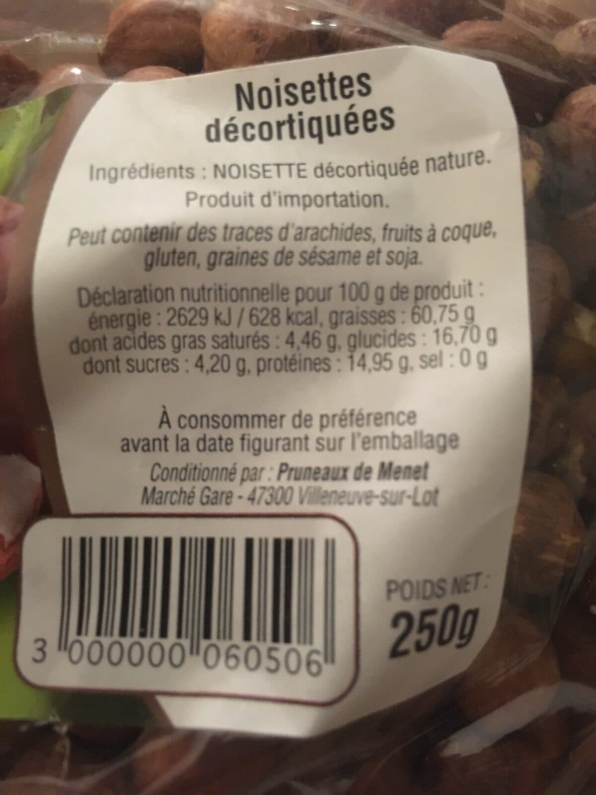 Open Food Facts Noisettes decortiquees packshot