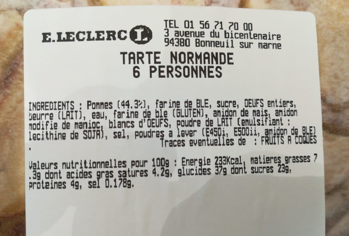 E.Leclerc Tarte normande packshot