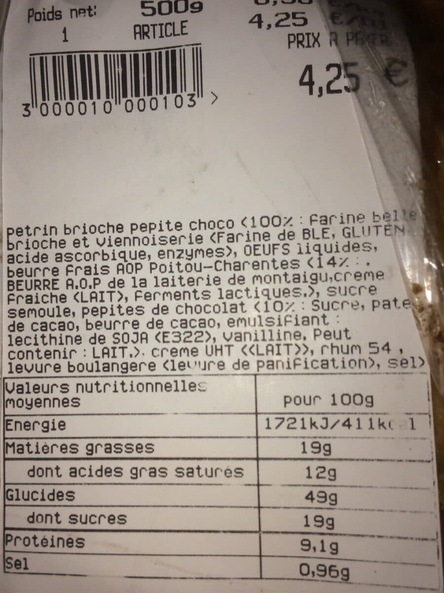 Open Food Facts Gache pepite chocolat packshot