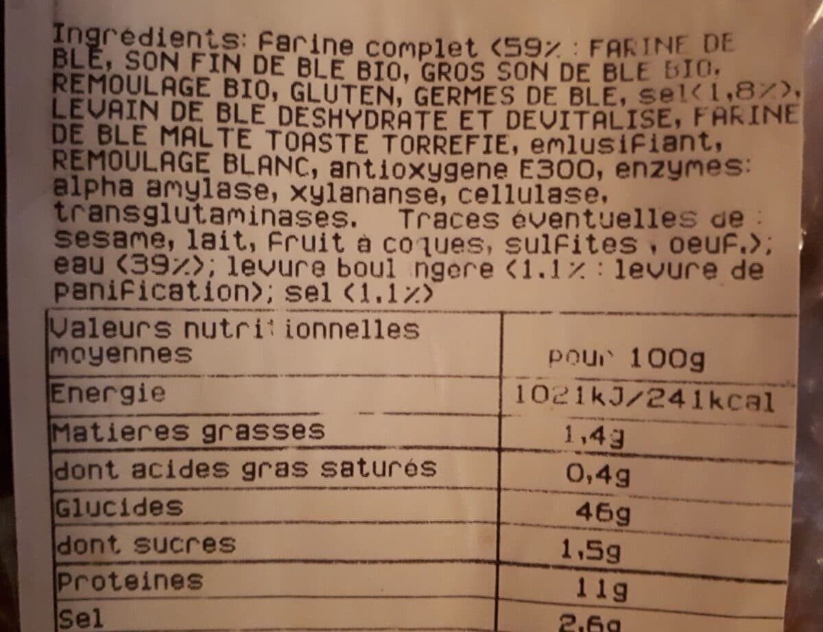 Open Food Facts Pain complet packshot