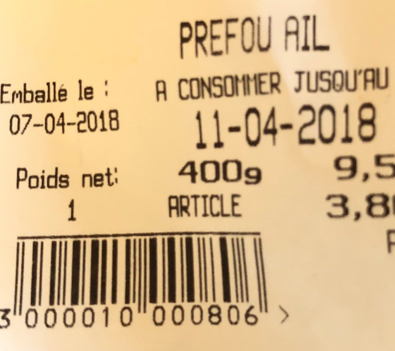 Open Food Facts Prefou Ail packshot