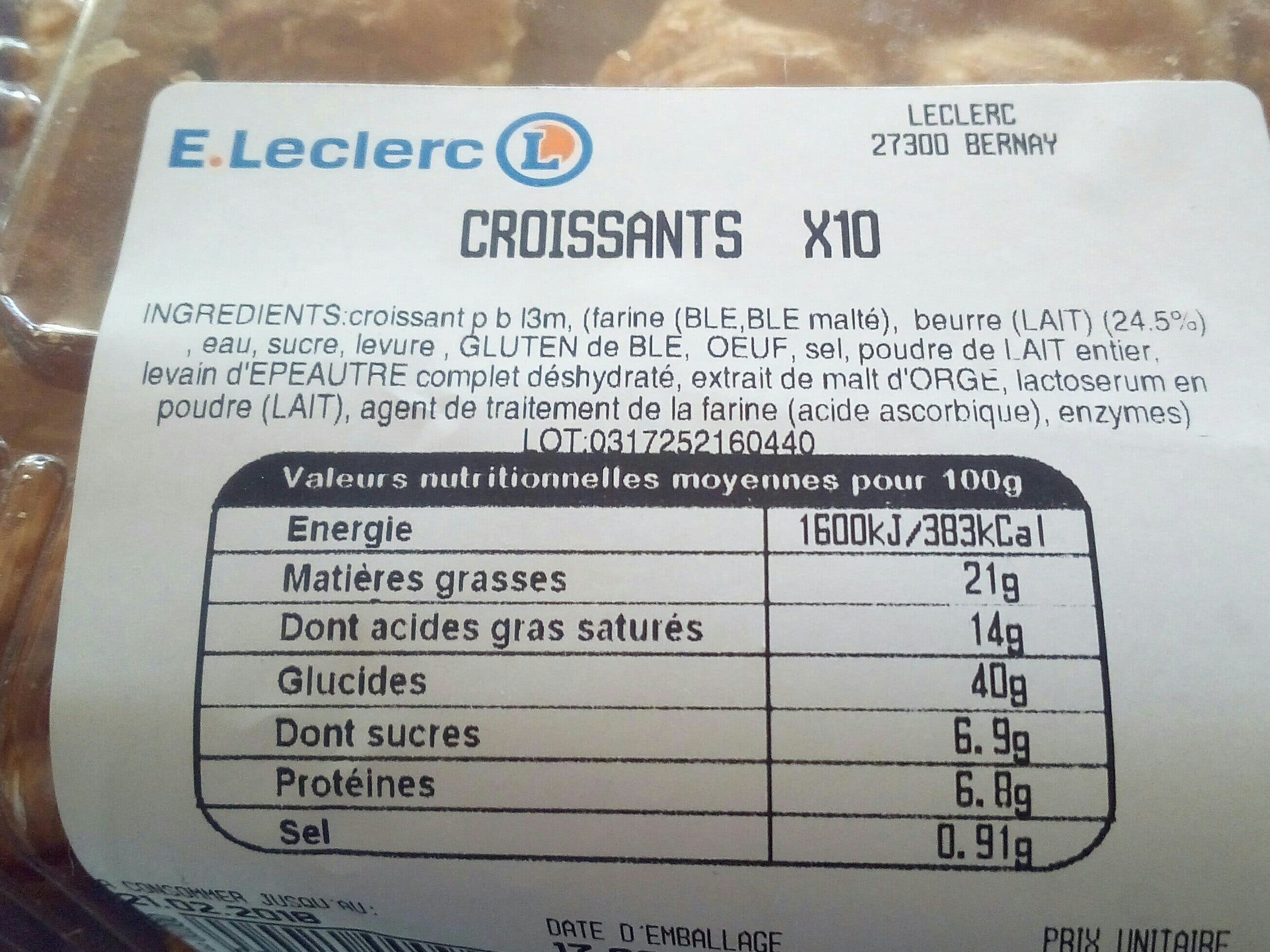 E.leclerc Croissants X10 packshot