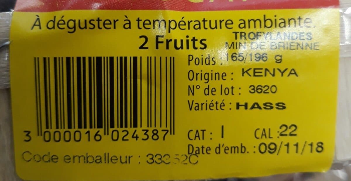 Open Food Facts Avocat 2x packshot