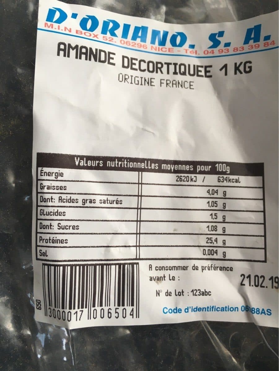 Open Food Facts Amandes decortiquees packshot
