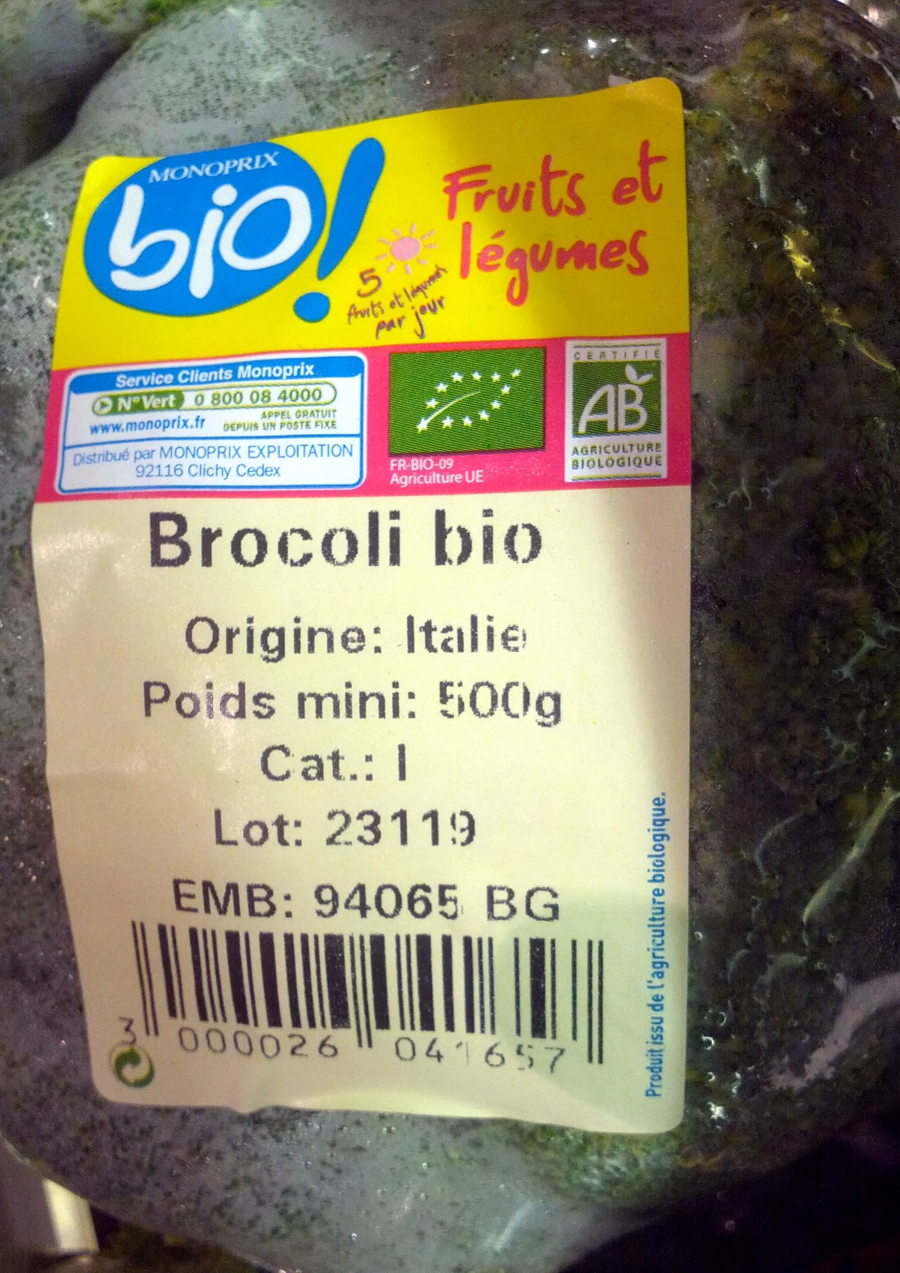 Monoprix Brocoli Bio packshot