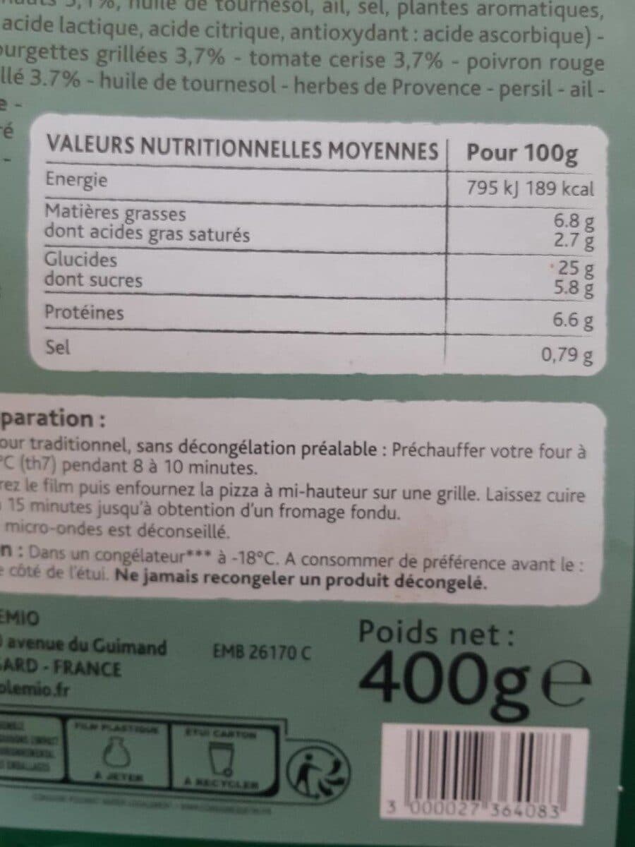 Open Food Facts Pizza Légumes grillés aux saveurs provençale packshot