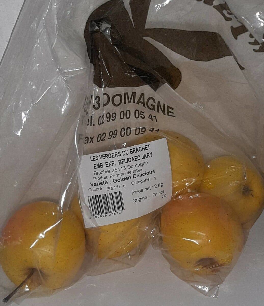 Sans marque Pommes Golden sachet 2 kg Origine France Ca.80/115 packshot