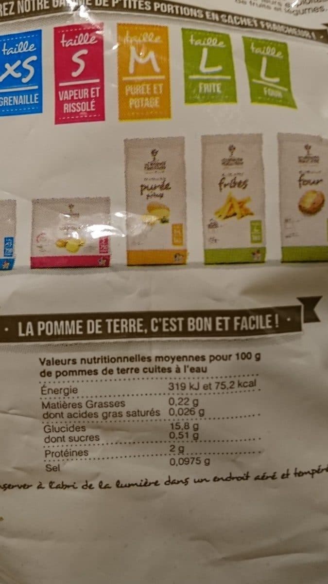 Open Food Facts Pomme de terre Charlotte spéciale cuisson vapeur packshot