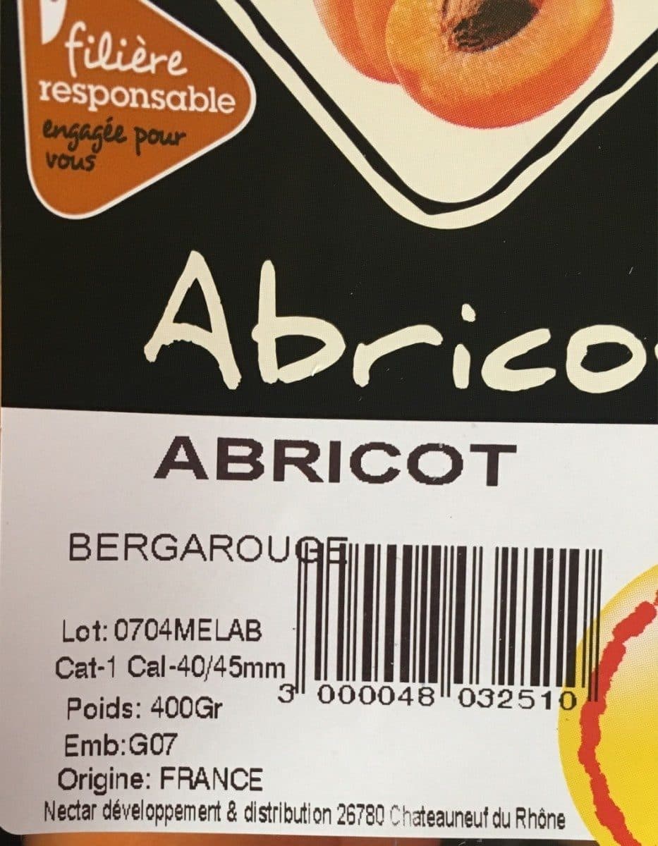Nectar Developpement Abricots prêts à déguster barquette packshot