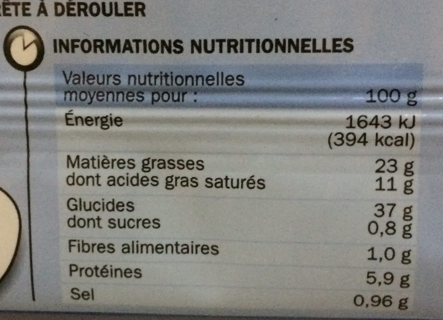 Marque Repère Tablier blanc - Pâte feuilletée avec de la matière grasse végétale packshot