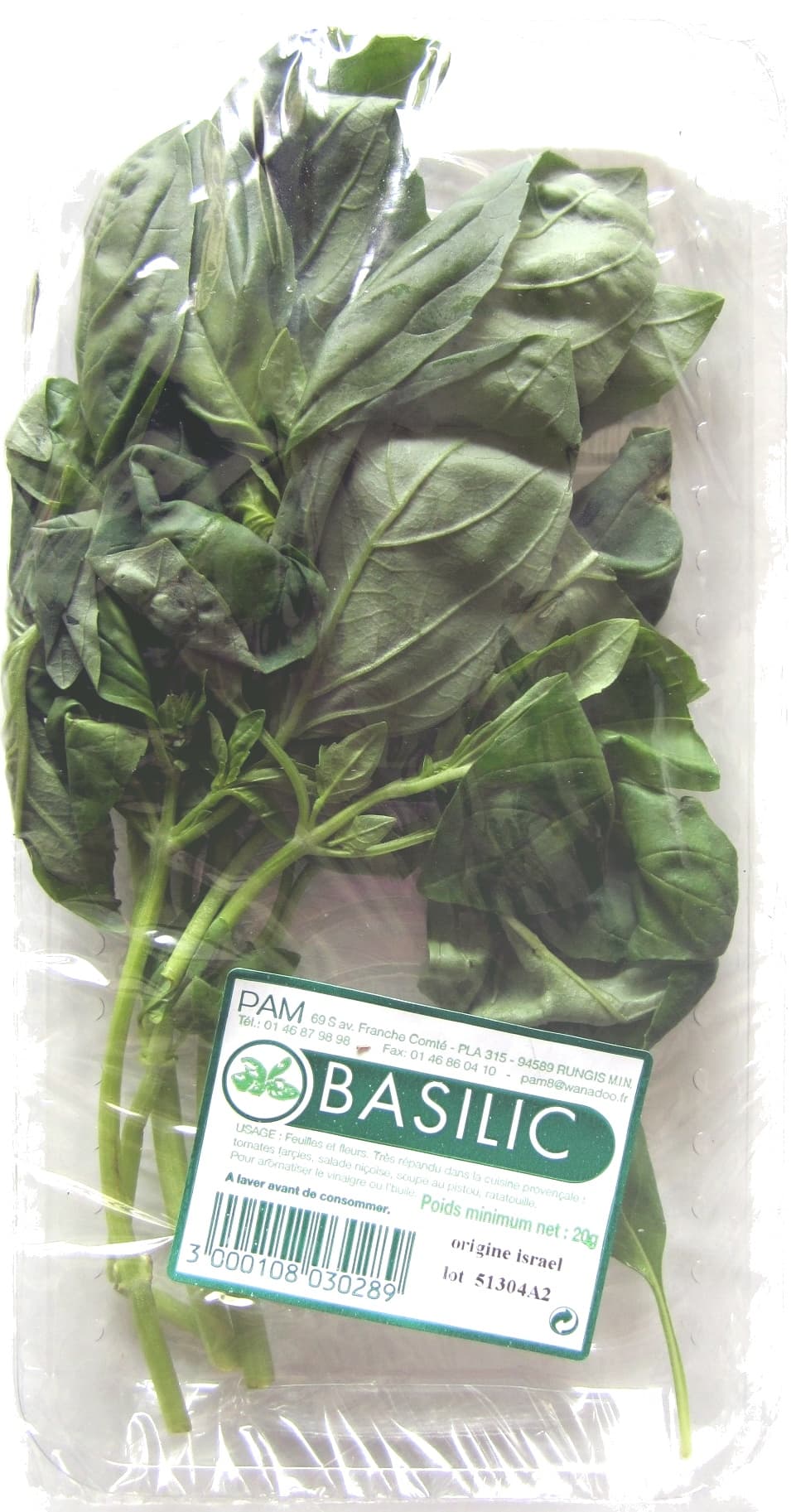 Pam Basilic 20 g - Pam packshot