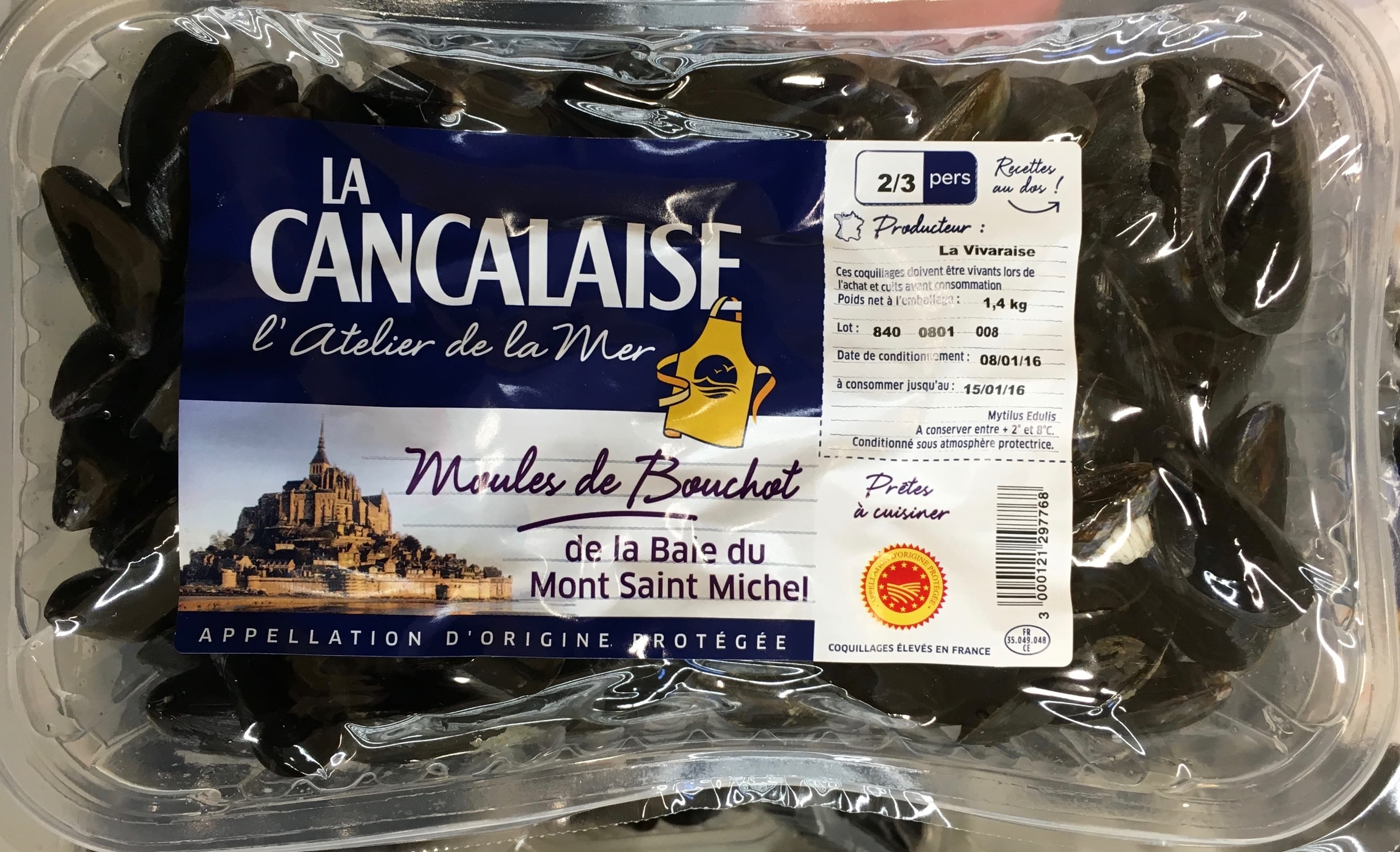 La Cancalaise Moules de Bouchot de la Baie du Mont Saint Michel packshot