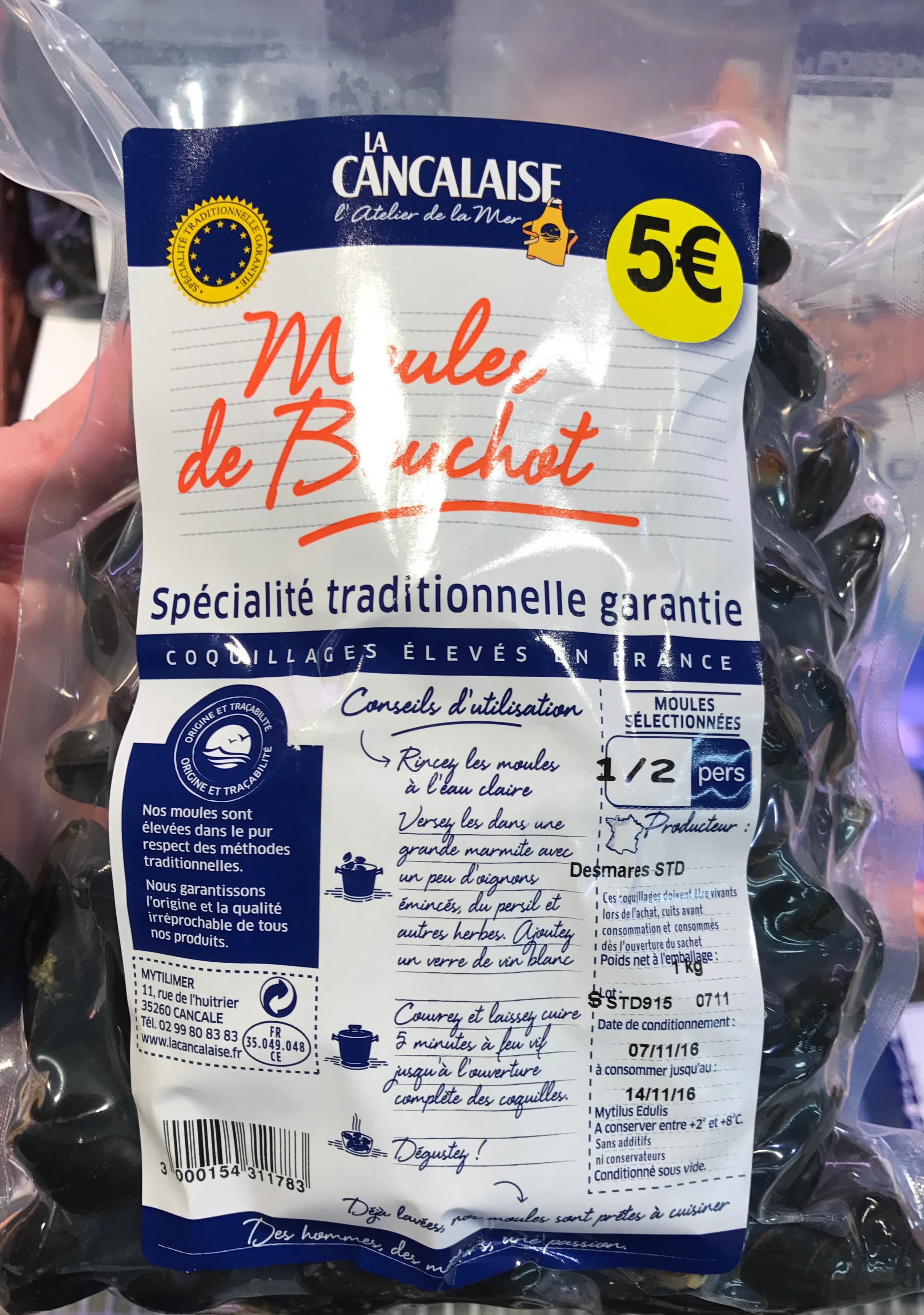 La Cancalaise Moules de Bouchot packshot
