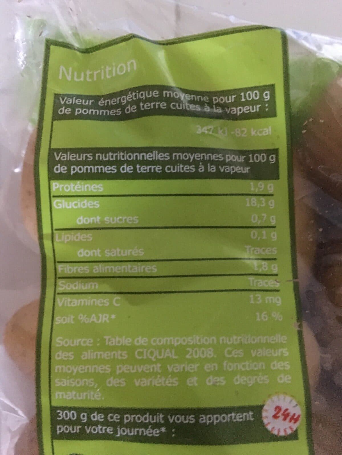 Open Food Facts Pommes de Terre (Chair sans Peau, sans Sel, Bouillies) packshot