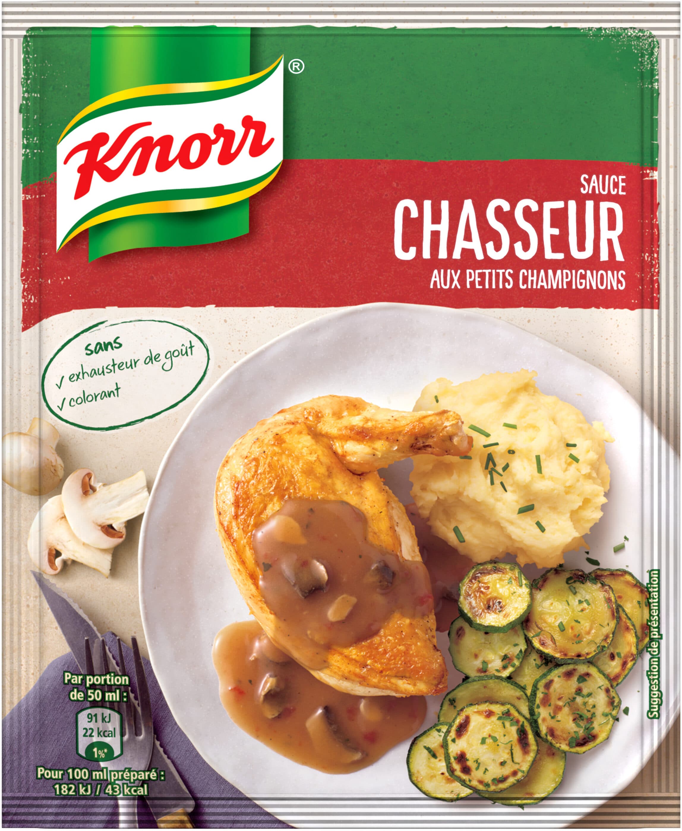 Knorr Knorr Sauce Déshydratée Chasseur aux Petits Champignons 23g packshot