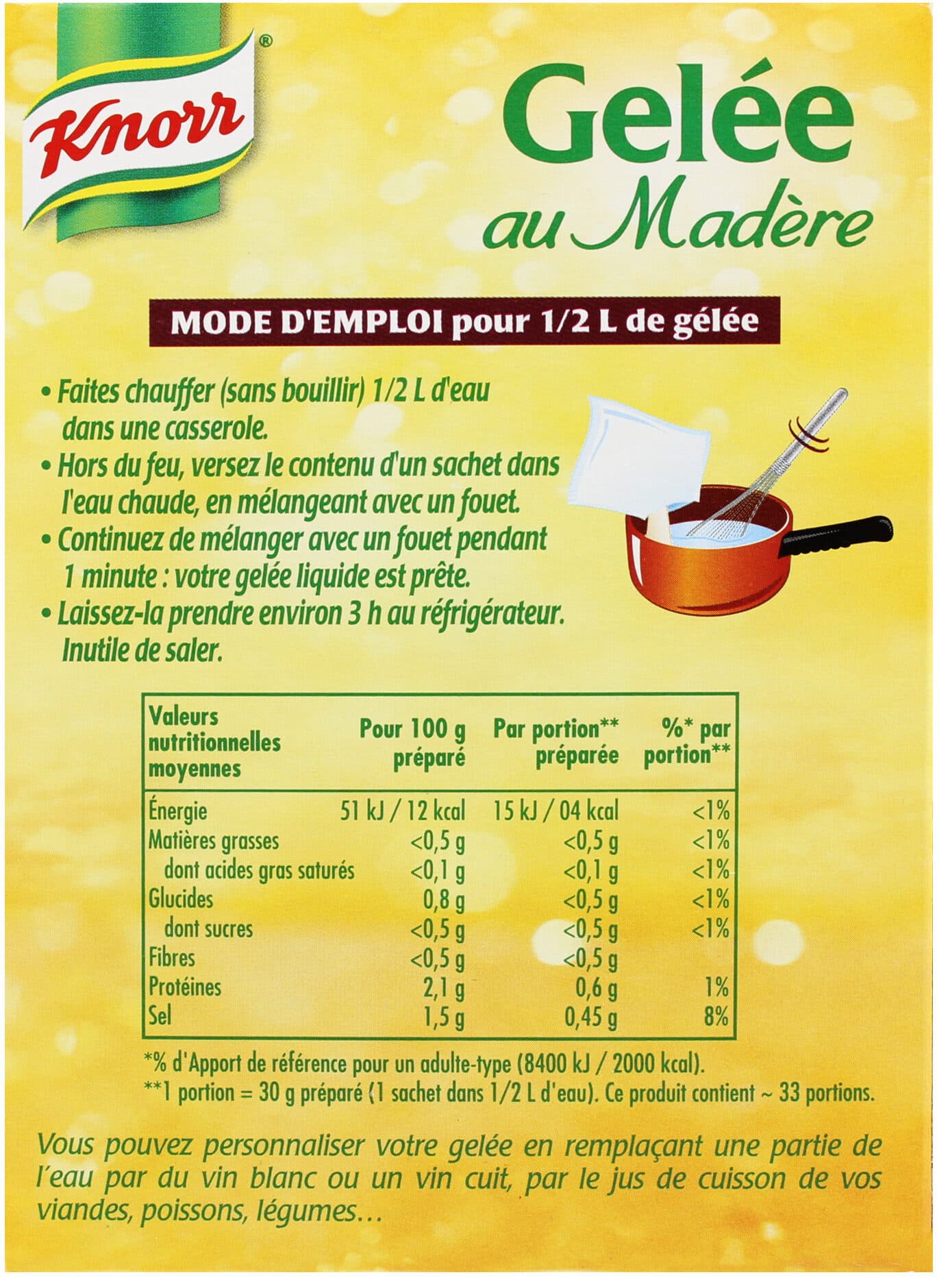Knorr Knorr Gelée Madère 2 Sachets 52g packshot