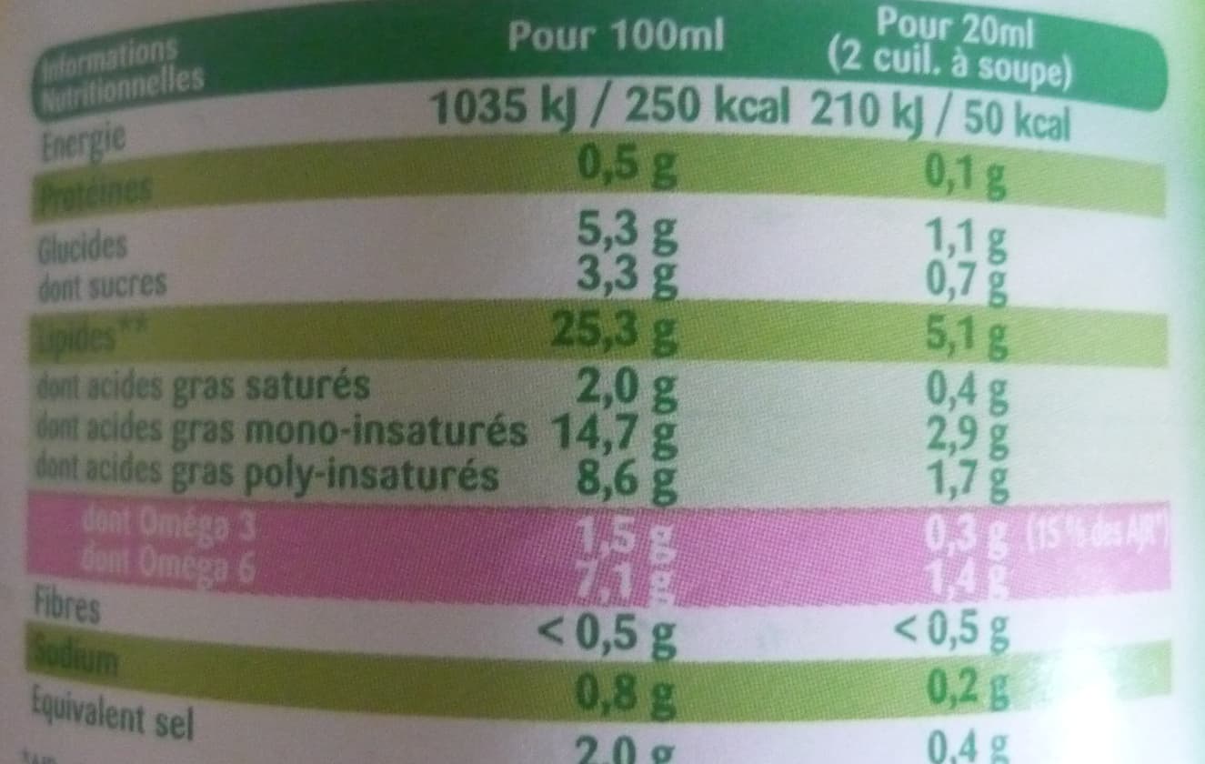 Lesieur La Vinaigrette Légère Nature à la moutarde de Dijon 25,3% MG packshot