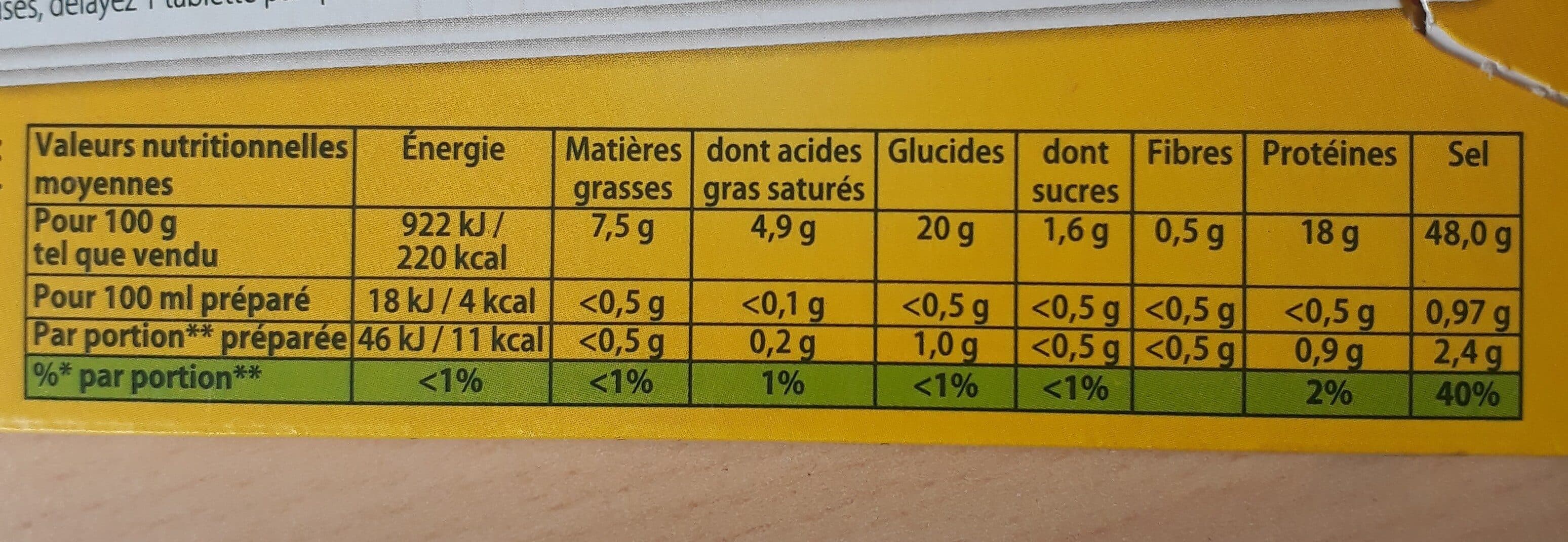 Khnorr ® Knorr ® Bouillon Poule Dégraissé 12 tablettes de 10 g = 120g (24 portions) packshot